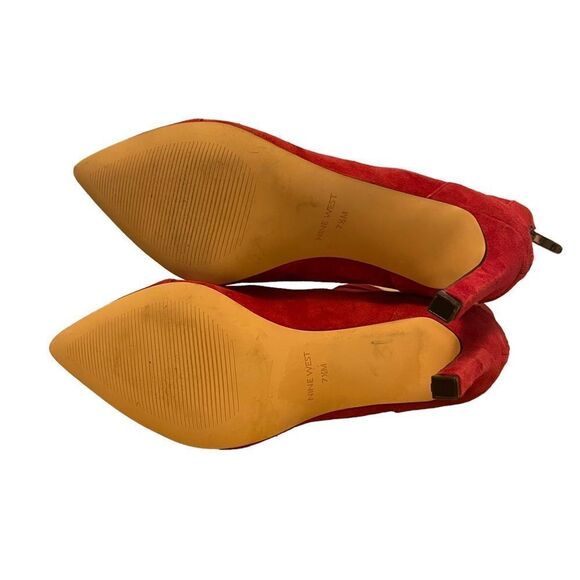 Nine West Red Leather Ankle Booties Size 7.5 NEW - Picture 5 of 5